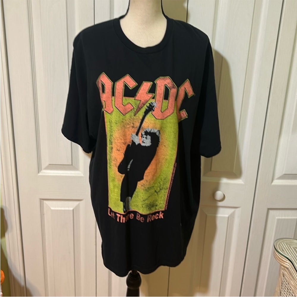 Junk Food AC/DC Black Graphic T-Shirt Let there be rock. European Tour